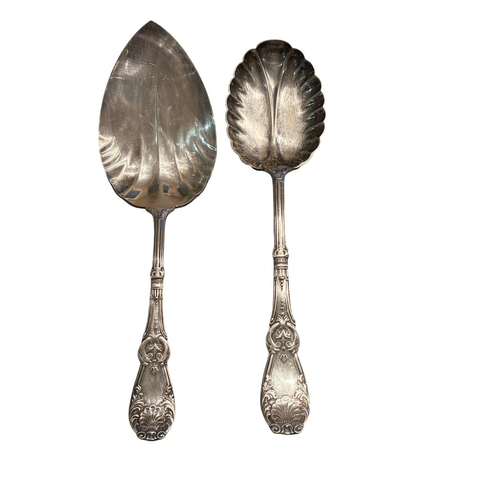 Wm. Rogers Silverplate Serving Set PRISCILLA Lady Ann Shell Pie Server Berry Spn